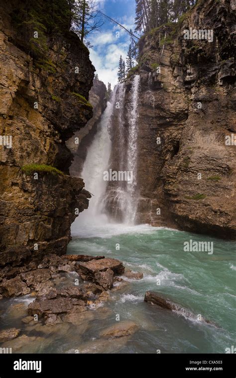 Alberta Canada Johnston Canyon In Banff National Park Stock Photo