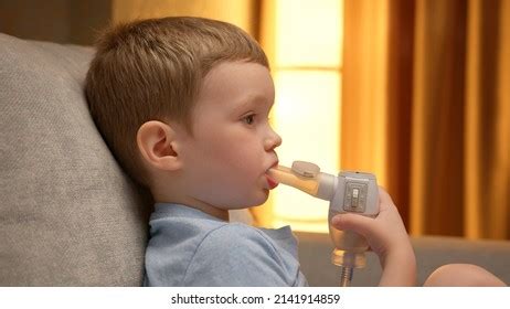 Treatment Pneumonia Nebulizer Home Child Has Stock Photo 2141914859 ...