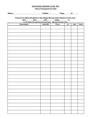 Fillable Online Sdbc Consignment Sheet Fax Email Print Pdffiller