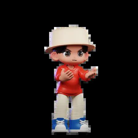 Cute Boy Giving Angry Pose 3D Illustration download in PNG, OBJ or ...