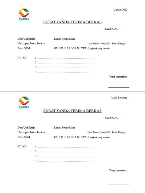 Surat Tanda Terima Berkas Pdf