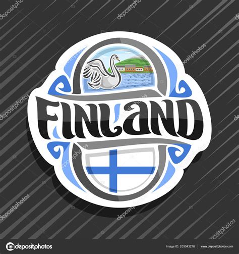 Vector Logo Finland Country Fridge Magnet Finnish Flag Original Brush ...