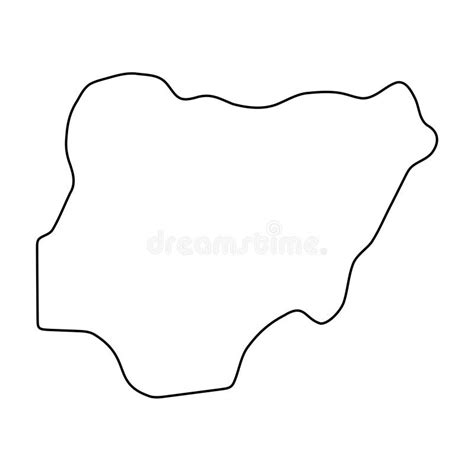 Mapa De Esquema De Vector Simplificado De Nigeria Ilustración del