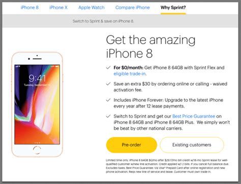 Sprint Trade-In Promotion: Get the iPhone 8 for $0/Month