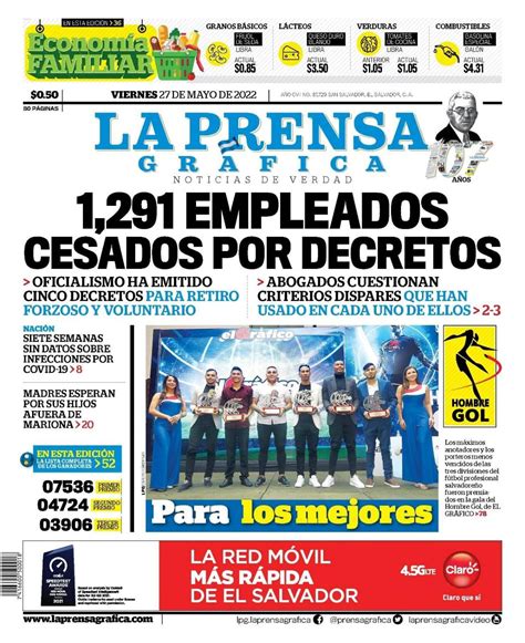 La Prensa Gráfica On Twitter Portada 1 291 Empleados Cesados Por