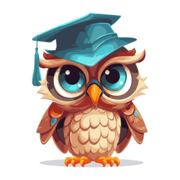 Graduation Owl Vector Sticker Clipart An Owl Dressed In A Cap And Gown