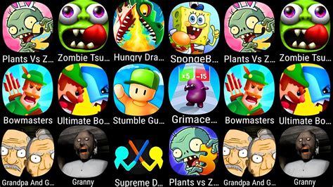 Plants Vs Zombies Zombie Tsunami Hungry Dragon Bowmasters Stumble