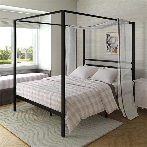 Ambee Canopy Queen Metal Bed Frame With Headboard Platform Wrought