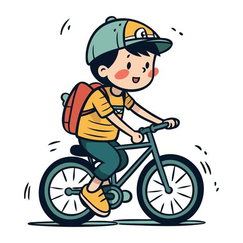 Boy Riding A Bike Vector Illustration Of A Boy On A Bicycle 33320884