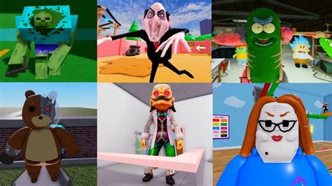 Roblox 4 SPEEDRUN Escape Obby PICKLE RICK SCHOOL Escape Mr Grumpy