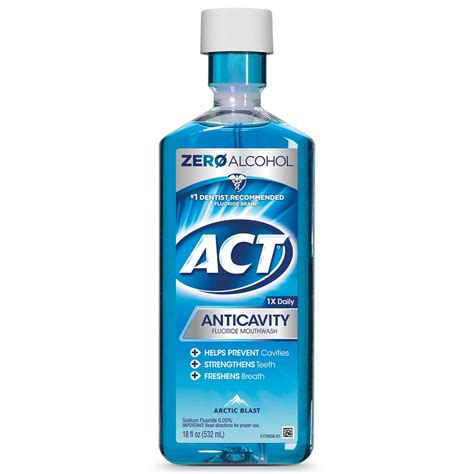 Act Anticavity Fluoride Mouthwash With Zero Alcohol Arctic Blast