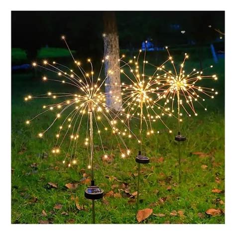 Estaca Luz Solar Led Fuego Artificial Luces Navidad Cuotas Sin Inter S