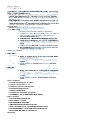 Gad Prelim Reviewer Week Gender Awareness Sex Vs Gender Sex Versus Gender Sex