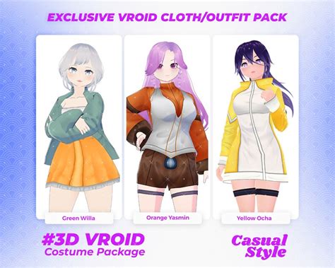 Vroid Clothing Pack Virtual Style Avatar Fashion Clothing Set