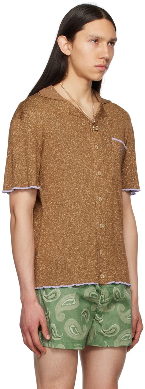 Jacquemus Brown Le Raphia La Maille Prata Shirt Jacquemus