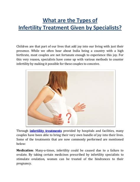 Different Types Of Infertility Treatment Given By Specialists Apoll…