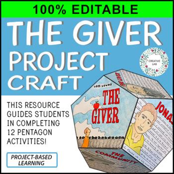 The Giver Novel Study Project Craft 100 Editable By Creative Lab