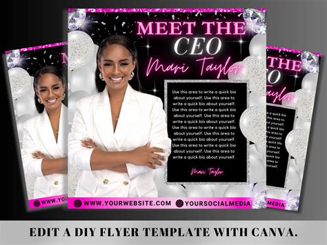 Meet The Ceo Flyer Diy Flyer Template Design Meet The Owner Flyer