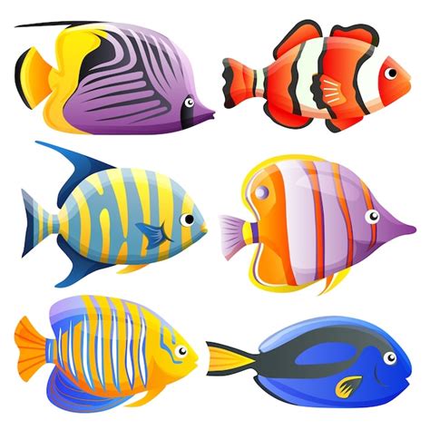 Premium Vector Colorful Ocean Fish Collection