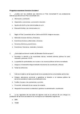 Examenes De Otros Anos Servicios Sociales I Pdf