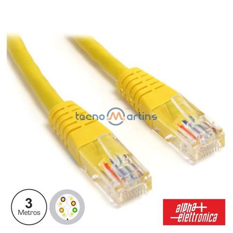 Cabo De Rede Rj45 Cat5e UTP 3mt Amarelo TecnoMartins Pt