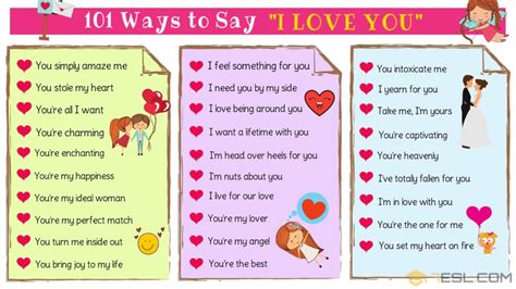 150 Cute Ways To Say I Love You In English • 7esl