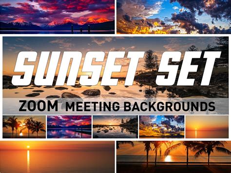 ZOOM BACKGROUND SUNSET Set.5 Hi_res Sunset Digital Background | Etsy