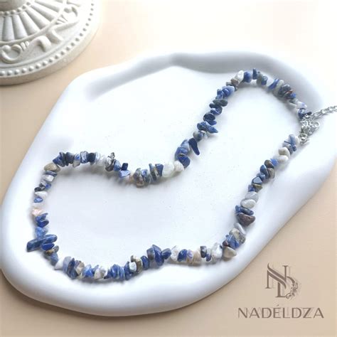 Jual Nadeldza Stone Beads Necklace Choker Hijab Kalung Batu Kerikil