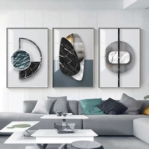 Abstract Geometric Canvas Painting Pictures Prints Modern Luxury Golden Home Decoration Wall Art ...