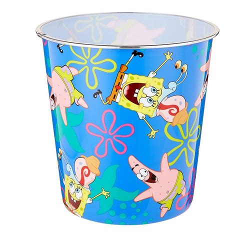 Bote de Basura Nickelodeon Bob Esponja Plástico Redondo Sin Tapa Amigos