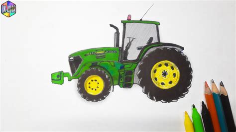 John Deere Tractor Drawing Jd 7920 How To Draw John Deere Tractor Step By Step Ck