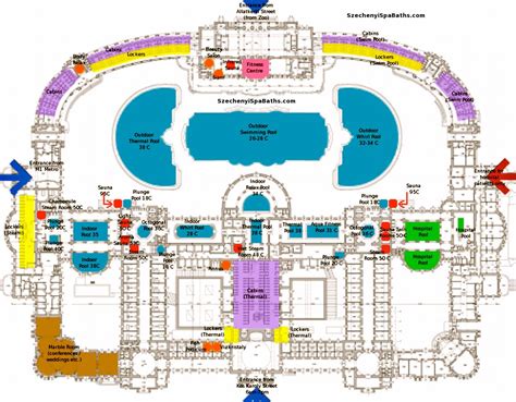 Budapest baths map - Map of budapest baths (Hungary)