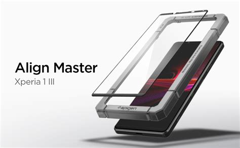 Amazon Spigen AlignMaster 全面保護 ガラスフィルム Sony Xperia 1 III 用 ガイド枠付き ソニー