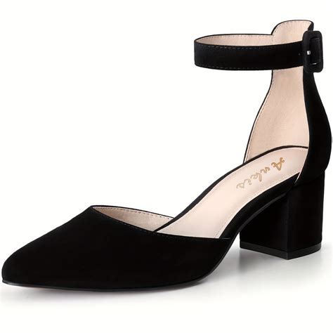 FLTHDD Closed Toe Heels for Women -Black Nude Gold Silver Pointed Toe