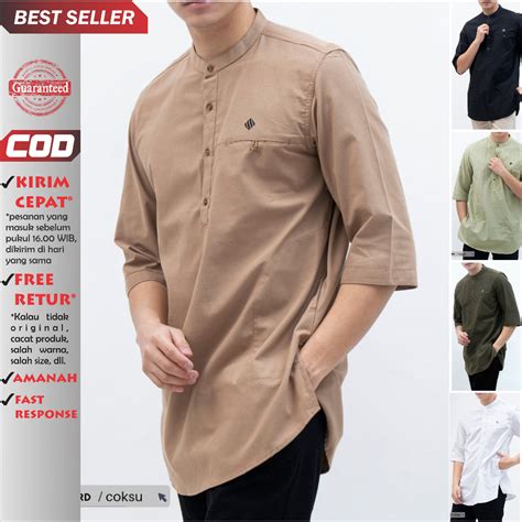 Jual Baju Koko Pria Kurta Dewasa Lengan 3 4 Premium Saviq 174 Shopee