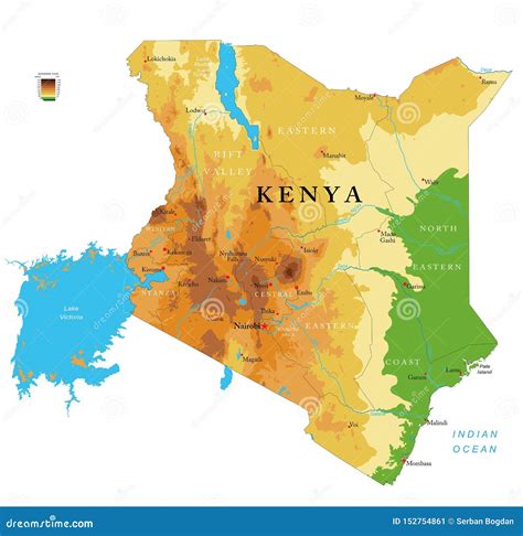 Mappa Fisica Del Kenya Caratteristiche Fisiche Mappa Africa Orientale