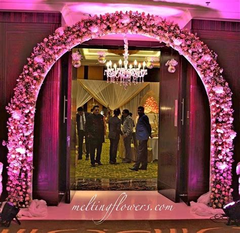 flower arch entrance decoration | Small wedding hall, Wedding stage ...