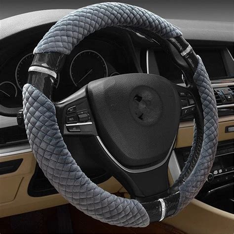 Auto Car Steering Wheel Cover Soft Plush Comfort Grip For 38cm 15