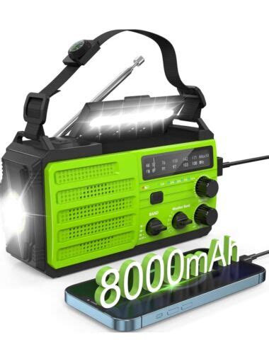 Mah Emergency Solar Hand Crank Weather Radio Power Bank Charger