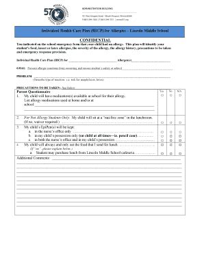 Fillable Online D57 Allergy IHCP Lincoln Form D57 Org Fax Email Print