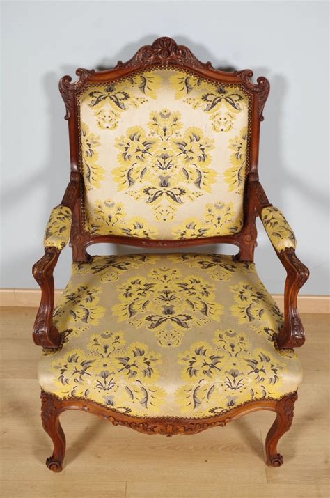 Proantic Paire De Fauteuils Style Louis Xv Noyer