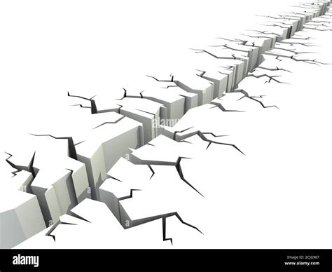 earthquake ground crack 3d rendering Stock Photo - Alamy