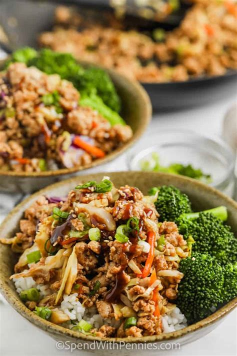 Sesame Ground Turkey Bowls 20 Minute Meal Be Yourself Feel Inspired