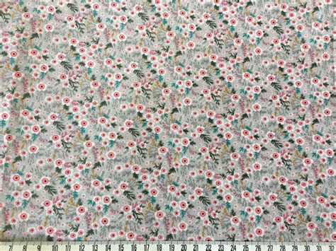 Floral Cotton Lawn Fabric Pastel Florals Half Yard Fabric Etsy