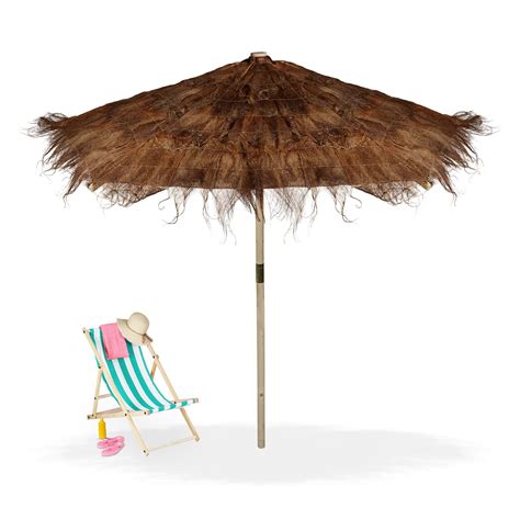 Relaxdays Parasol Style Hawaii Fabriqu Main Hxd X Cm Sapin