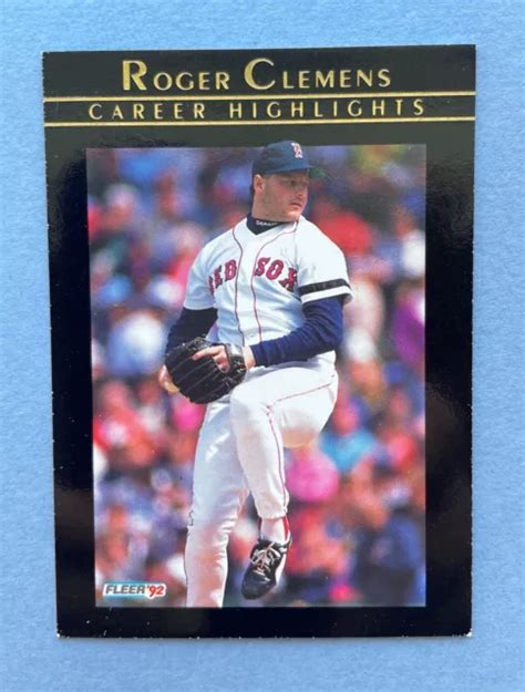 Fleer Baseball Roger Clemens Faits Saillants De Carri Re Red