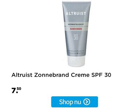 Altruist Zonnebrand Creme Spf 30 Aanbieding Bij Plein Nl