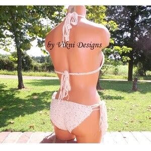 Nude Tan Blend Vikni Crochet Brazilian Bikini Exotic Cheeky Bikini Etsy