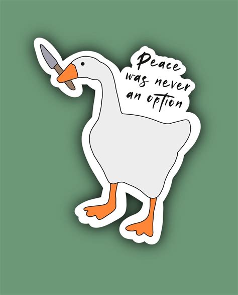 Peace Was Never An Option Untitled Goose Game 2 X 2 Inch Etsy