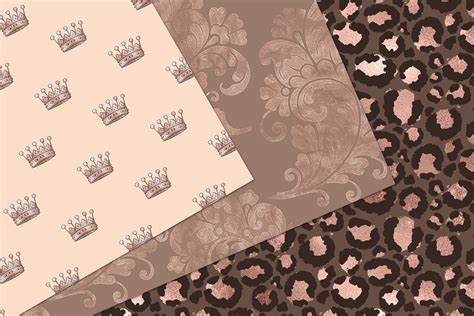 Rose Gold Nude Digital Paper Seamless Patterns With Rose Gold Etsy